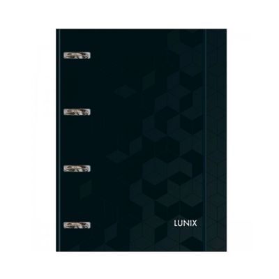 Caderno Argolado Cartonado 80fls C/elastico Lunix Preto Tilibra