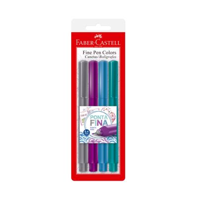 Caneta Fine Pen Colors 0.4mm Bls C/4 Faber-castell