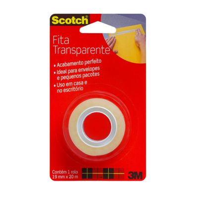 Fita Adesiva 19mm X 20m Transparente C/1 Rl Scotch 3m