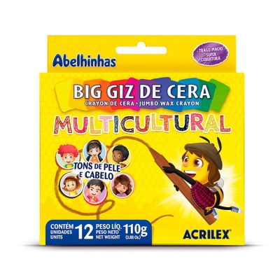 Giz De Cera Big 12 Cores Multicultural Acrilex 09122