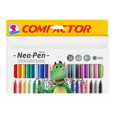 Caneta Hidrografica C/24 Cores Neo Pen Compactor