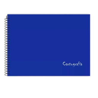 Caderno Cartografia Espiral Capa Dura 48fls Azul Tamoio