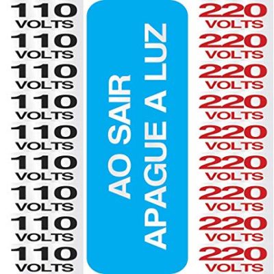 Placa Sinalizacao Aluminio 15x15cm - Etiqueta De Voltagens 110/220 Volts 120ah Sinalize