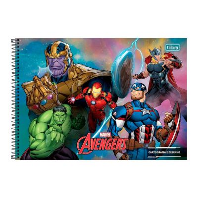 Caderno Cartografia Espiral Capa Dura 80fls Avengers Assemble Tilibra
