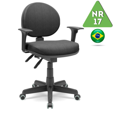 Cadeira Escritorio C/braco Backplus Nr17 Preta 60003 Plaxmetal