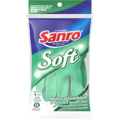 Luva Latex Multiuso Verde G Sanro Soft (ca 5129)