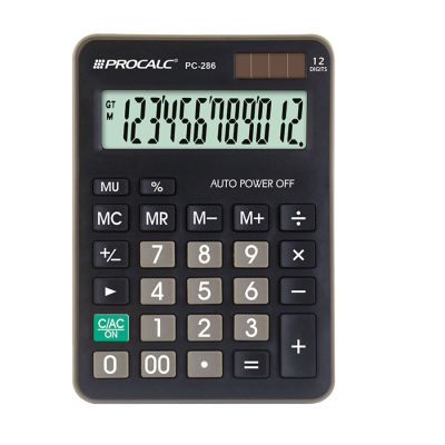 Calculadora Mesa 12 Digitos Pc286 Preta Procalc