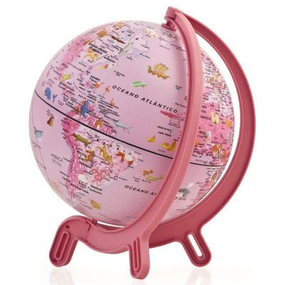 Globo Terrestre Geografico Mini Giacomini Pink Zoo 16cm Tecnodidattica