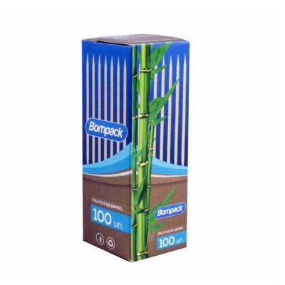 Palito Dente Bambu C/ 100 Bompack