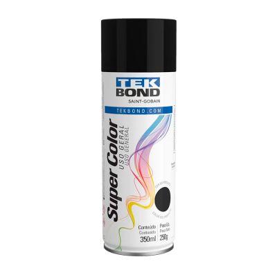 Tinta Spray Uso Geral Preto Fosco 350ml/250g Tekbond