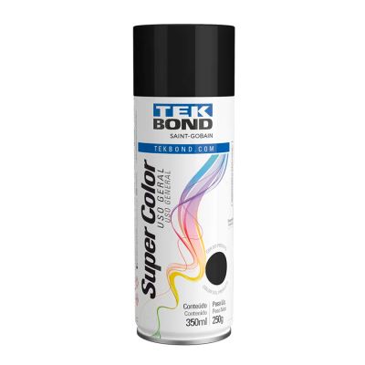 Tinta Spray Uso Geral Preto Brilhante 350ml/250g Tekbond