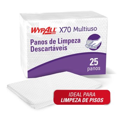 Pano Wipe Wypall X70 Plus Branco 39,5 X 58,5cm C/ 25 Panos