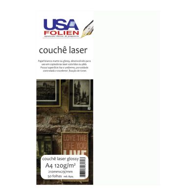 Papel Couche Laser Coated A4 120g 50fls Usa Folien 8325