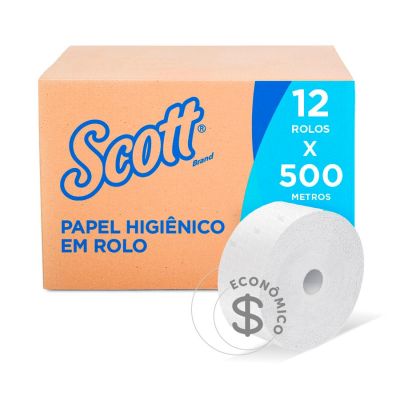 Papel Higienico Folha Simples Rolo 10cm X 500m C/ 12 Rolos Scott 30227945
