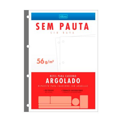 Bloco Fichario Sem Pauta Academie 80fl Tilibra