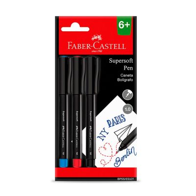 Caneta Supersoft 1.0mm C/3 Faber-castell