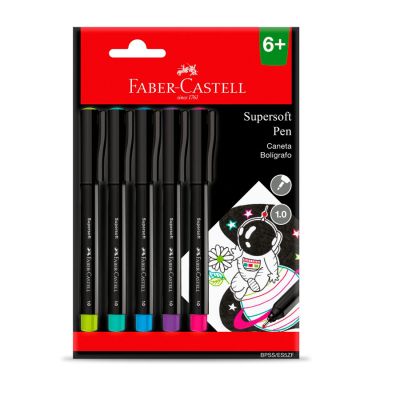 Caneta Supersoft 1.0mm C/5 Faber-castell