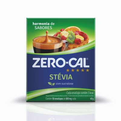 Adocante Em Po Stevia Cx C/ 50 Saches 8g Zero Cal