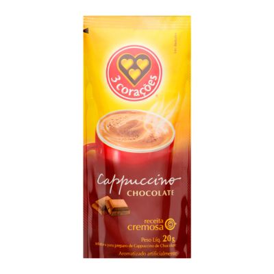 Cappuccino Sache Instantaneo Chocolate 20g Tres Coracoes