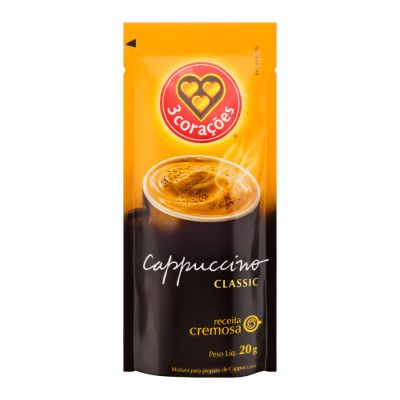 Cappuccino Sache Instantaneo Classic 20g Tres Coracoes