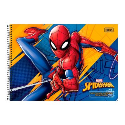 Caderno Cartografia Capa Dura 80fls Spider Man Tilibra