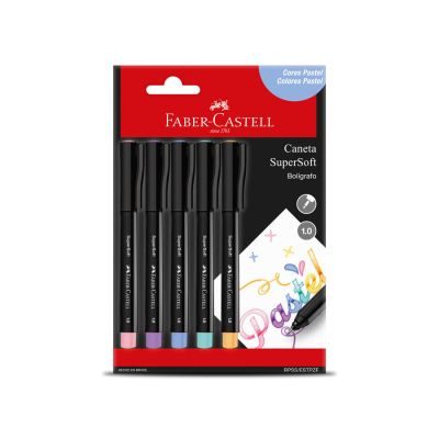 Caneta Supersoft Pastel 1.0mm C/5 Faber-castell