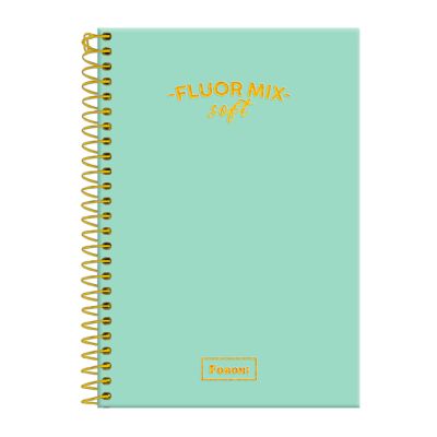 Caderno Linguagem Espiral Capa Pp 1/4 80fls Fluor Mix Soft Foroni