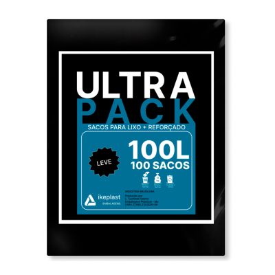 Saco De Lixo 100l Preto Leve 3mc C/100 Ultra Pack