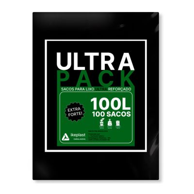 Saco De Lixo 100l Preto Extraforte 7mc C/100 Ultra Pack