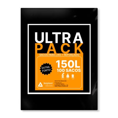 Saco De Lixo 150l Preto Extraforte 7mc C/100 Ultra Pack