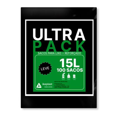 Saco De Lixo 15l Preto Leve 3mc C/100 Ultra Pack