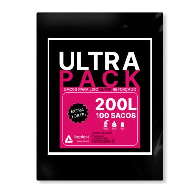 Saco De Lixo 200l Preto Extraforte 7mc C/100 Ultra Pack