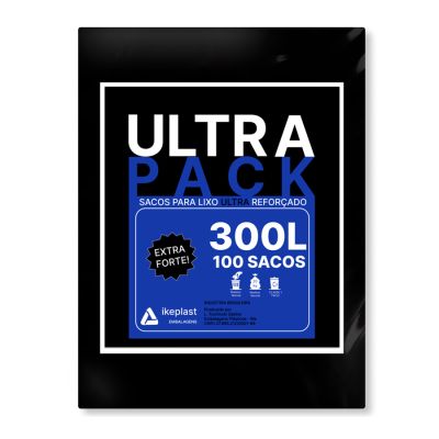 Saco De Lixo 300l Preto Extraforte 7mc C/100 Ultra Pack