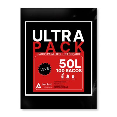 Saco De Lixo 50l Preto Leve 3mc C/100 Ultra Pack