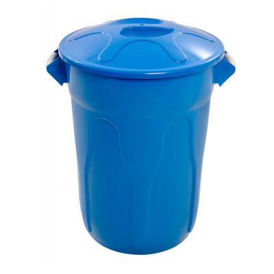 Cesto De Lixo 100l Plastico C/ Tampa Azul Cr100a Jsn