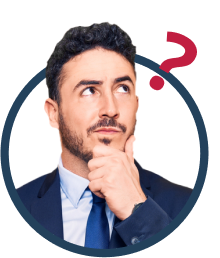 Homem pensativo com a m&atilde;o no queixo