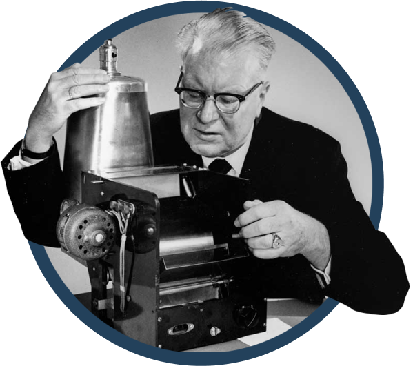 Fotografia de Chester Carlson, considerado o 'pai da fotocopiadora'